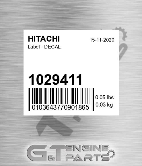1029411 Label - DECAL