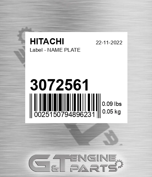 3072561 Label - NAME PLATE