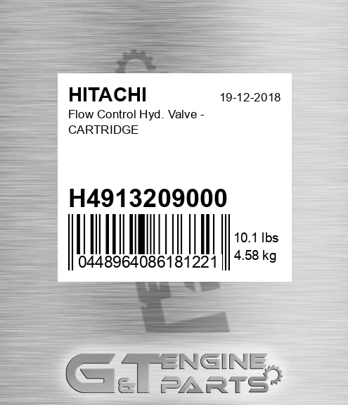 H4913209000 Flow Control Hyd. Valve - CARTRIDGE