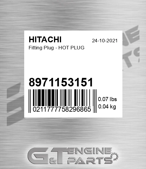 8971153151 Fitting Plug - HOT PLUG