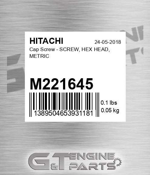 M221645 Cap Screw - SCREW, HEX HEAD, METRIC