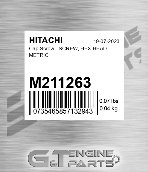 M211263 Cap Screw - SCREW, HEX HEAD, METRIC