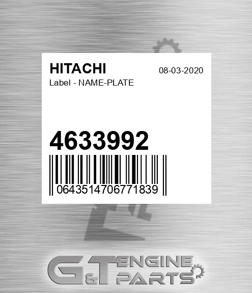 4633992 Label - NAME-PLATE