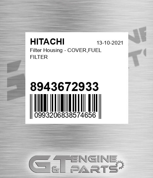 8943672933 Filter Housing - COVER,FUEL FILTER