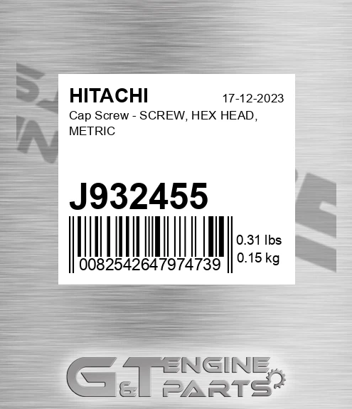 J932455 Cap Screw - SCREW, HEX HEAD, METRIC