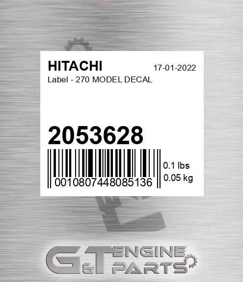 2053628 Label - 270 MODEL DECAL