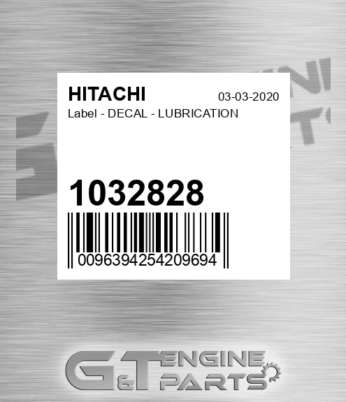 1032828 Label - DECAL - LUBRICATION