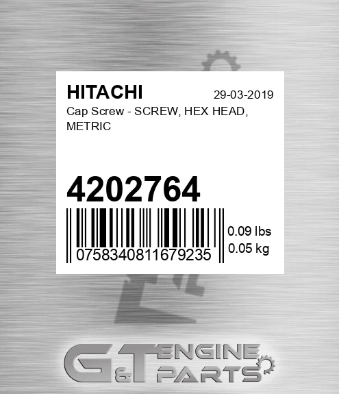 4202764 Cap Screw - SCREW, HEX HEAD, METRIC