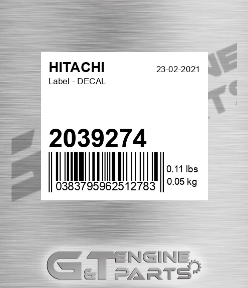 2039274 Label - DECAL