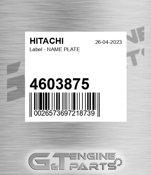 4603875 Label - NAME PLATE