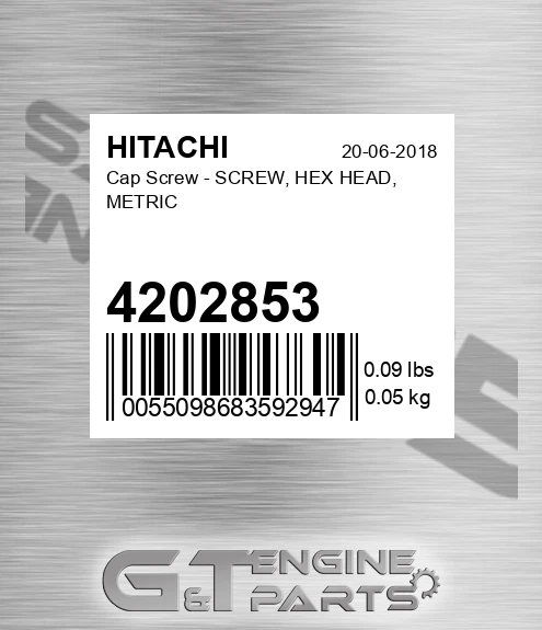 4202853 Cap Screw - SCREW, HEX HEAD, METRIC