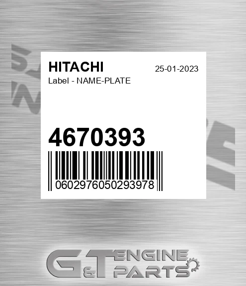 4670393 Label - NAME-PLATE