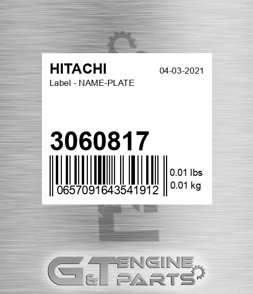 3060817 Label - NAME-PLATE