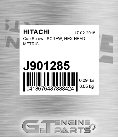 J901285 Cap Screw - SCREW, HEX HEAD, METRIC