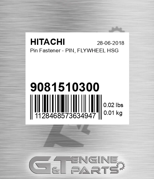 9081510300 Pin Fastener - PIN, FLYWHEEL HSG