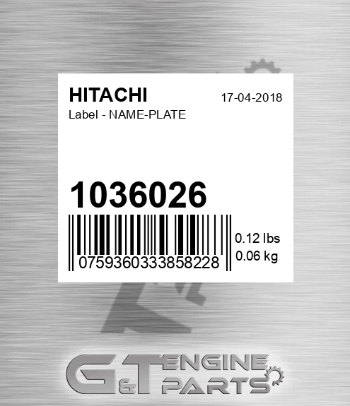 1036026 Label - NAME-PLATE