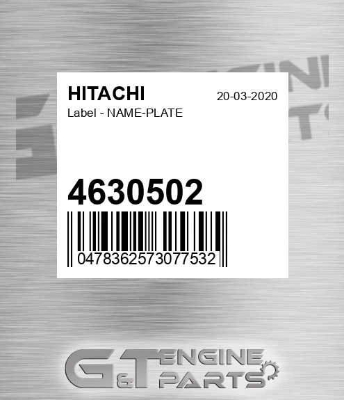 4630502 Label - NAME-PLATE