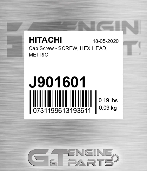 J901601 Cap Screw - SCREW, HEX HEAD, METRIC