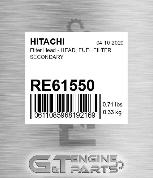 RE61550 Filter Head - HEAD, FUEL FILTER SECONDARY