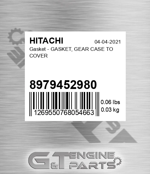 8979452980 Gasket - GASKET, GEAR CASE TO COVER