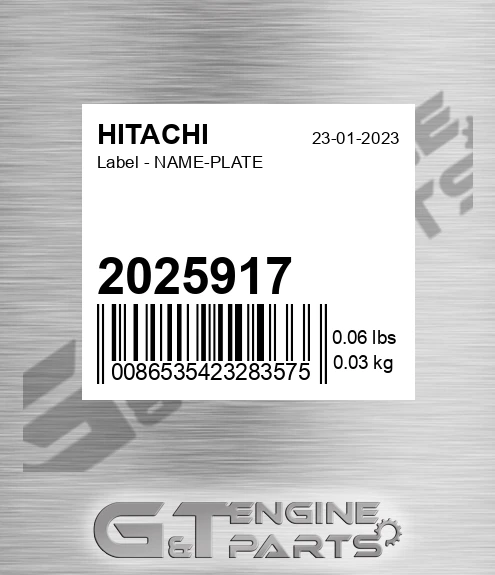 2025917 Label - NAME-PLATE