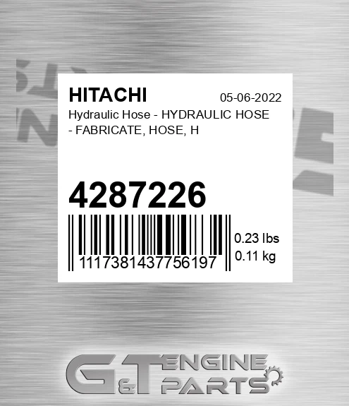 4287226 Hydraulic Hose - HYDRAULIC HOSE - FABRICATE, HOSE, H