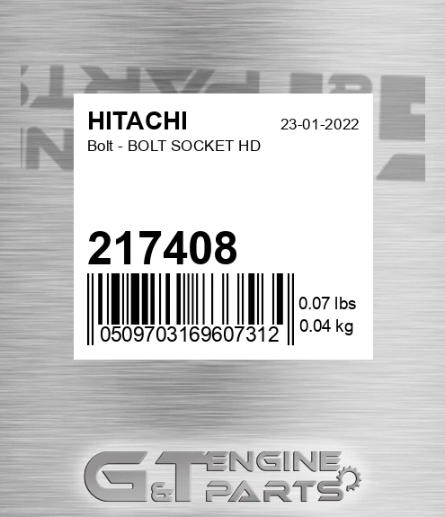 217408 Bolt - BOLT SOCKET HD