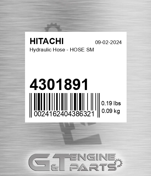 4301891 Hydraulic Hose - HOSE SM