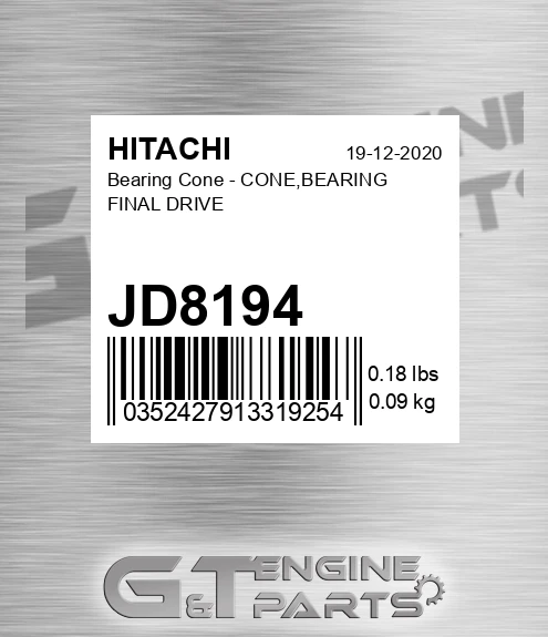 JD8194 Bearing Cone - CONE,BEARING FINAL DRIVE