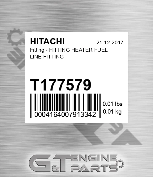 T177579 Fitting - FITTING HEATER FUEL LINE FITTING