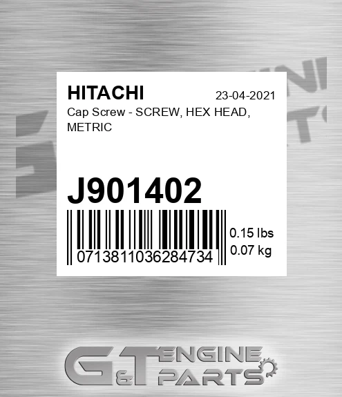 J901402 Cap Screw - SCREW, HEX HEAD, METRIC