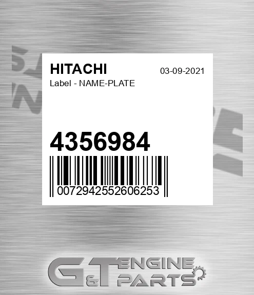 4356984 Label - NAME-PLATE