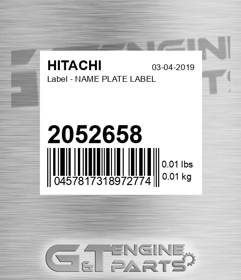 2052658 Label - NAME PLATE LABEL