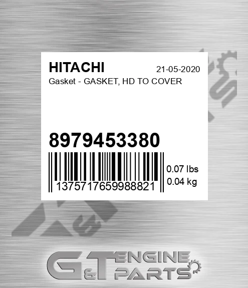 8979453380 Gasket - GASKET, HD TO COVER