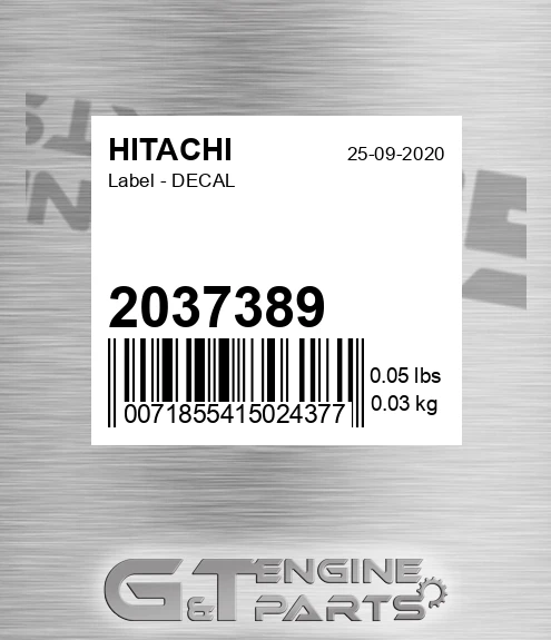 2037389 Label - DECAL