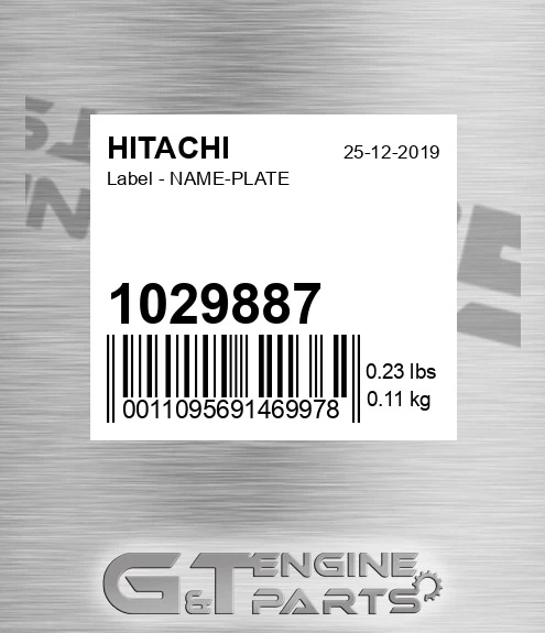 1029887 Label - NAME-PLATE