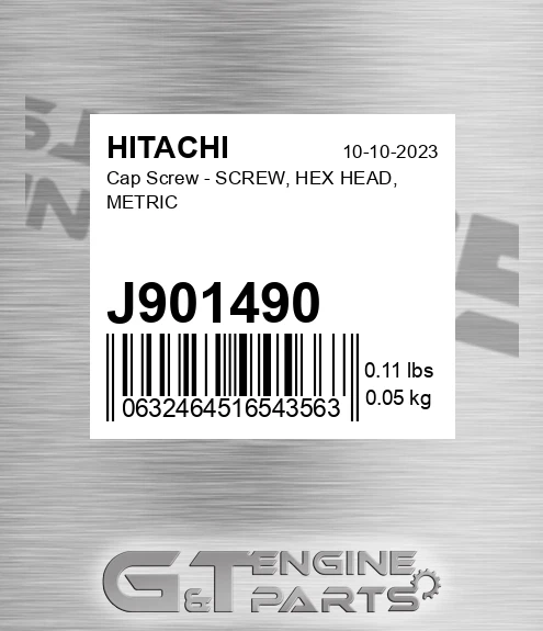 J901490 Cap Screw - SCREW, HEX HEAD, METRIC