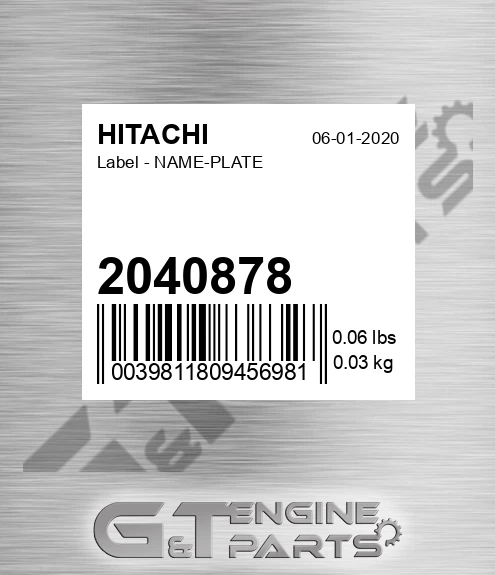 2040878 Label - NAME-PLATE