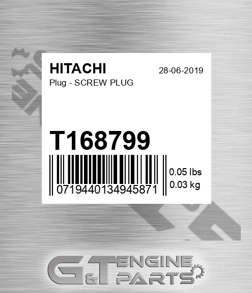 T168799 Plug - SCREW PLUG