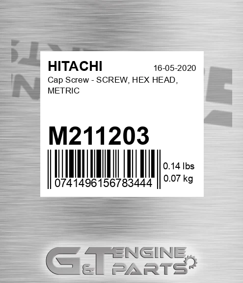 M211203 Cap Screw - SCREW, HEX HEAD, METRIC