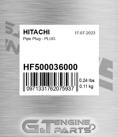 HF500036000 Pipe Plug - PLUG