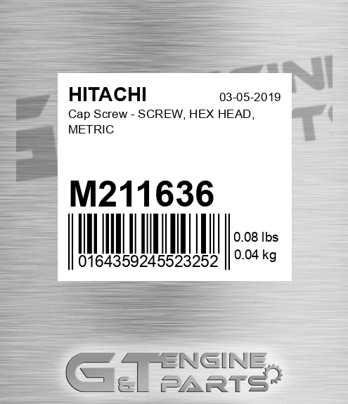 M211636 Cap Screw - SCREW, HEX HEAD, METRIC