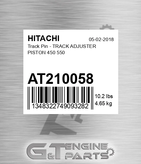 AT210058 Track Pin - TRACK ADJUSTER PISTON 450 550