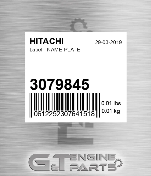 3079845 Label - NAME-PLATE