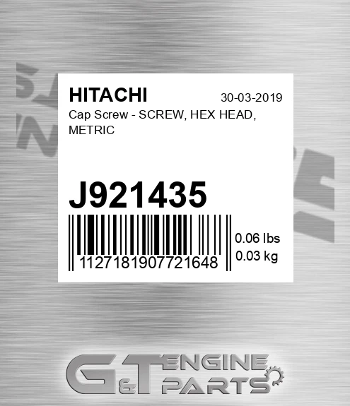 J921435 Cap Screw - SCREW, HEX HEAD, METRIC
