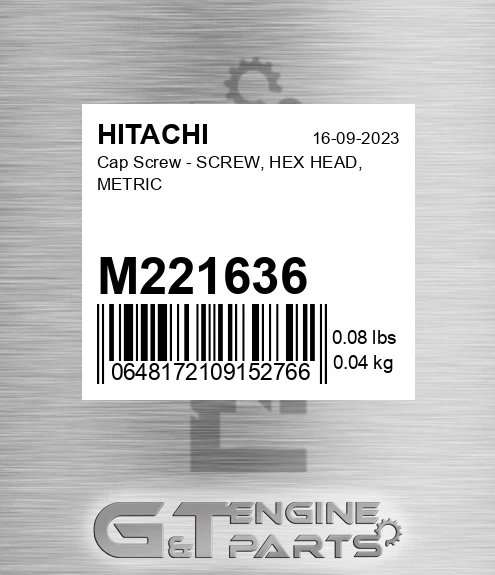 M221636 Cap Screw - SCREW, HEX HEAD, METRIC