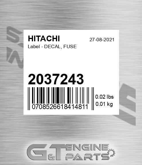 2037243 Label - DECAL, FUSE