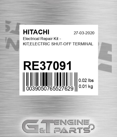 RE37091 Electrical Repair Kit - KIT,ELECTRIC SHUT-OFF TERMINAL