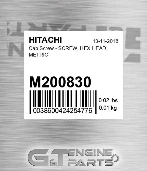 M200830 Cap Screw - SCREW, HEX HEAD, METRIC