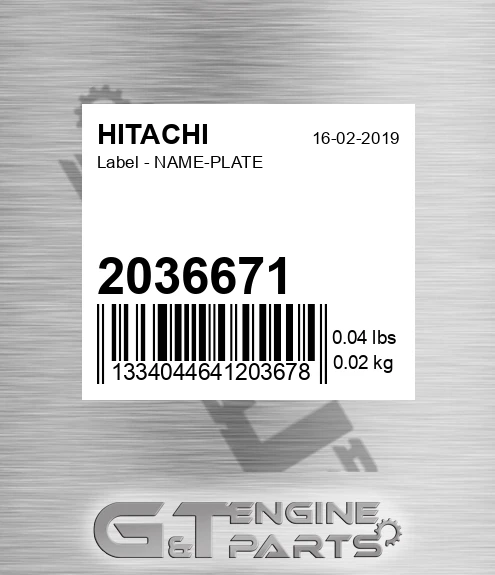2036671 Label - NAME-PLATE